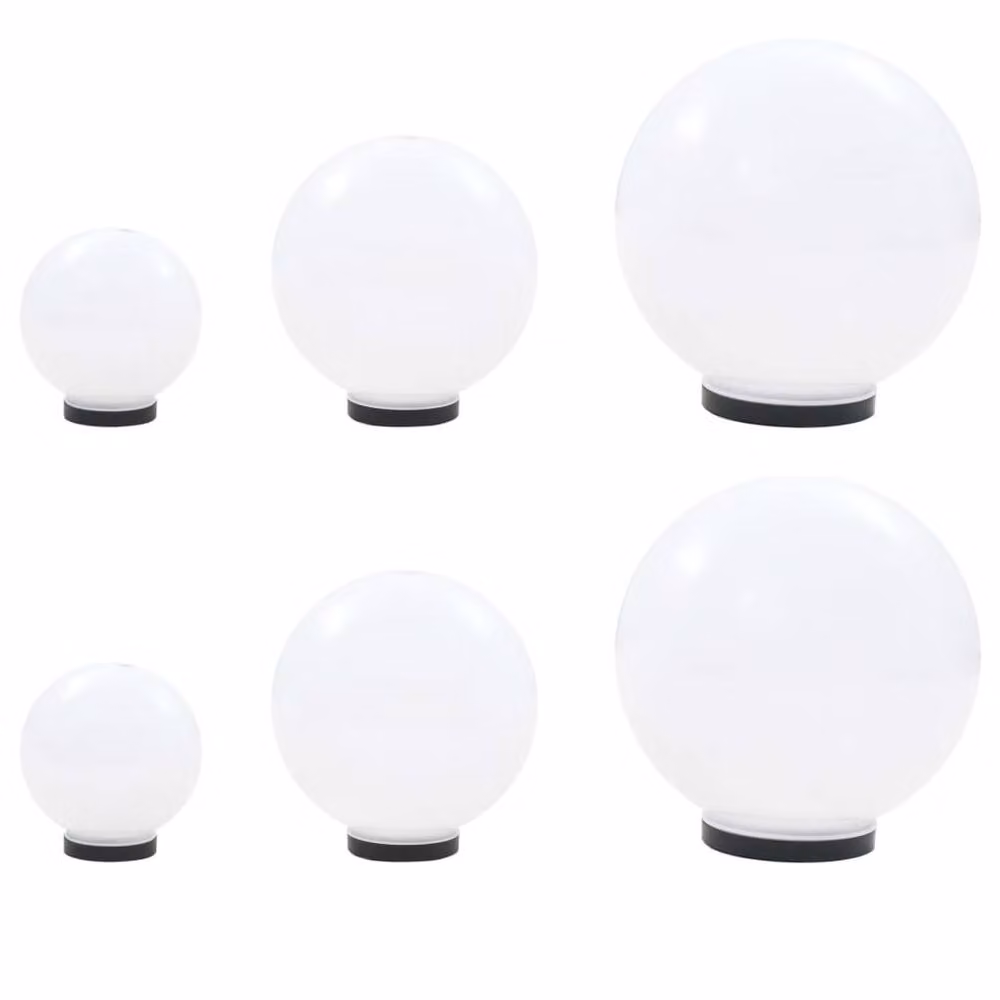 Berkfield Home 6 Piece LED Spherical Bowl Lamp Set in White – 2