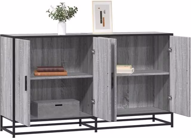 Berkfield Home Grey Sonoma Sideboard, W/D/H: 134 x 35 x 76 cm