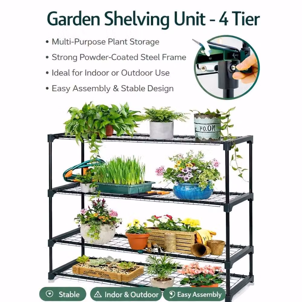 SPETLEK Double Pack Metal Flower Staging Display in Green and Black – 4