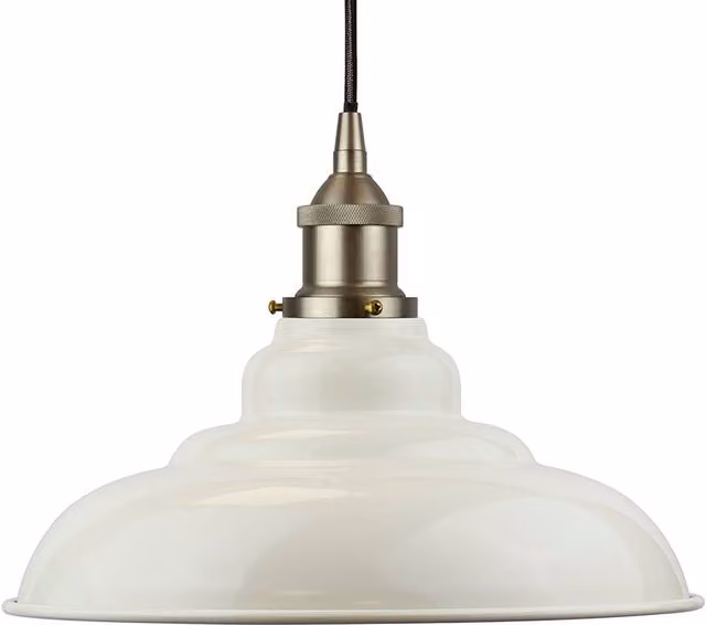 SE Home St Edmund's Round Suspended Pendant Light in White, Black and Brushed Chrome
