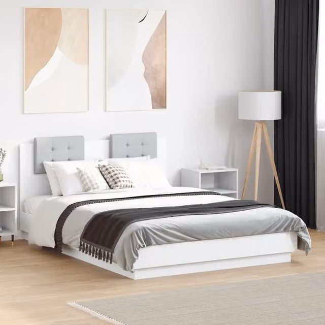 Berkfield Home White Upholstered Small Double Bed Frame W/D/H: 120 x 190 cm – 1