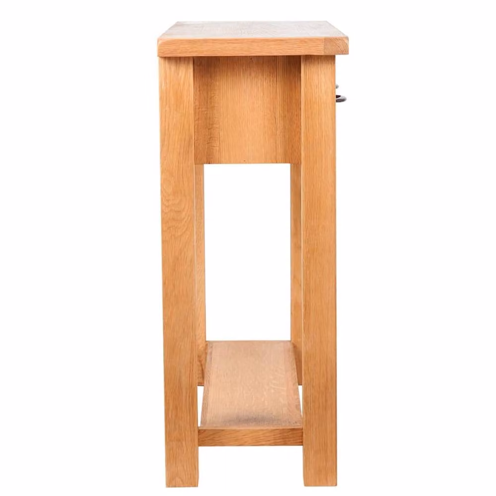 Berkfield Home Solid Oak Console Table with 2 Drawers in Brown, W/D/H: 83 x 30 x 73 cm – 3