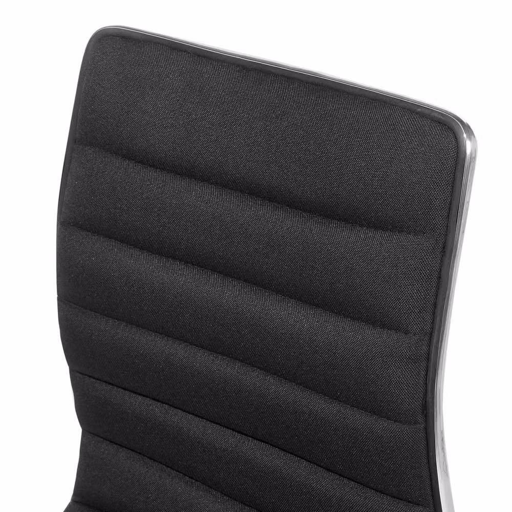 Wyld and Coco Set of 2 Black Faux Leather Counter Height Swivel Bar Chairs with Chrome Metal Frames – 4