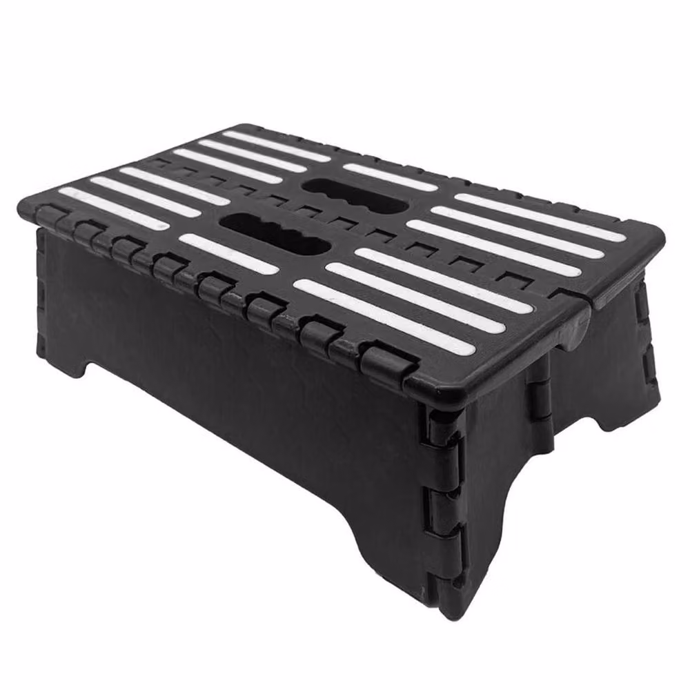 SPETLEK Portable Non-Slip Folding Step Stool in Black, W/D/H: 52 x 52 x 24 cm – 3