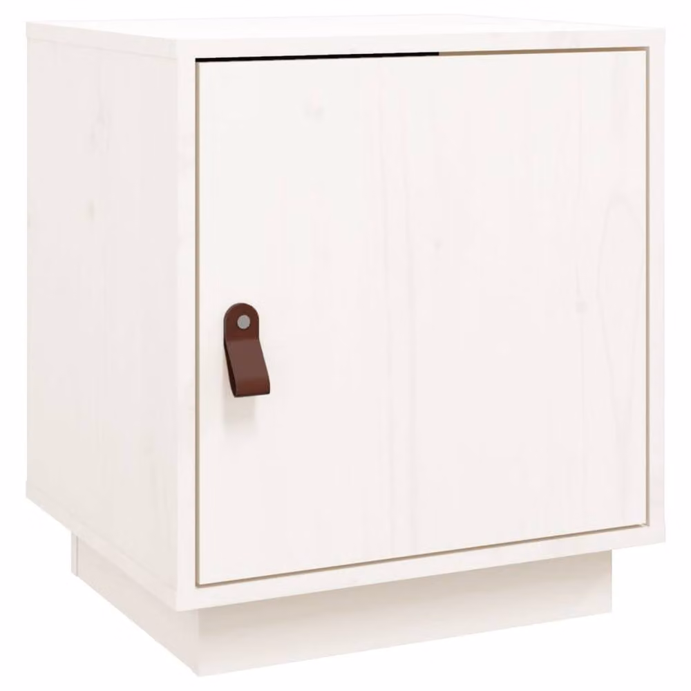 Berkfield Home Beautiful Bedside Cabinet in White Solid Wood Pine, W/D/H: 40 x 34 x 45 cm – 2