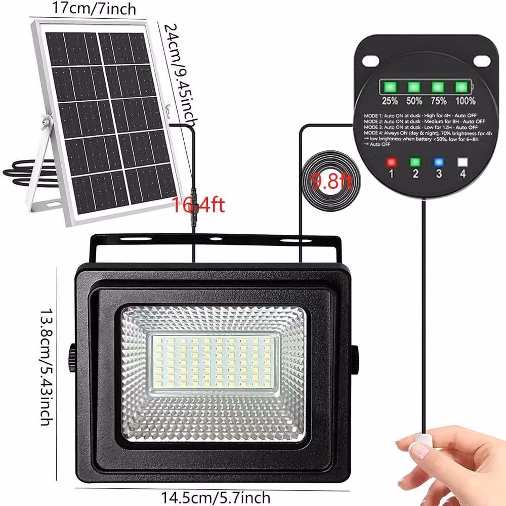 FLAVORA Solar LED Suspended Pendant Hanging Light in Black – 2