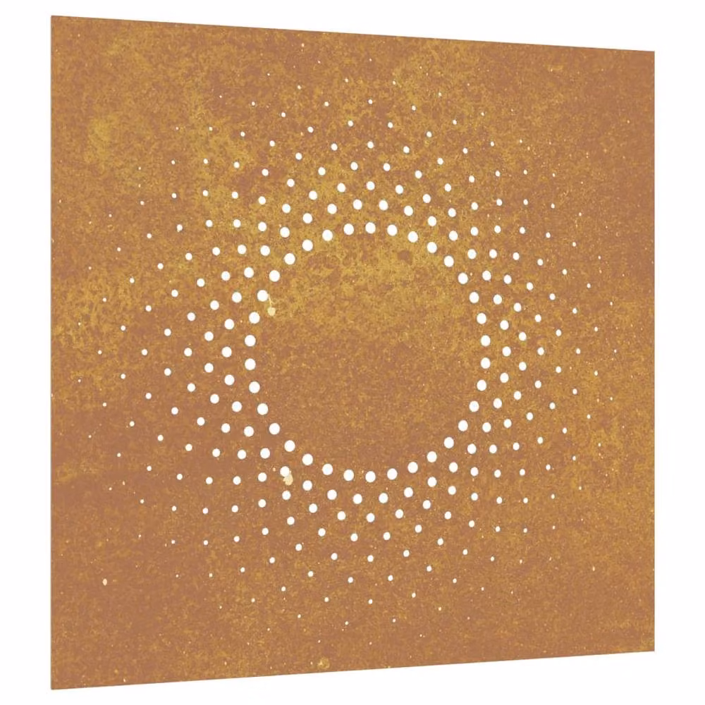Berkfield Brown Corten Steel Sun Design Round Wall Decoration, W: 55 cm, H: 55 cm, D: 0.7 cm – 2