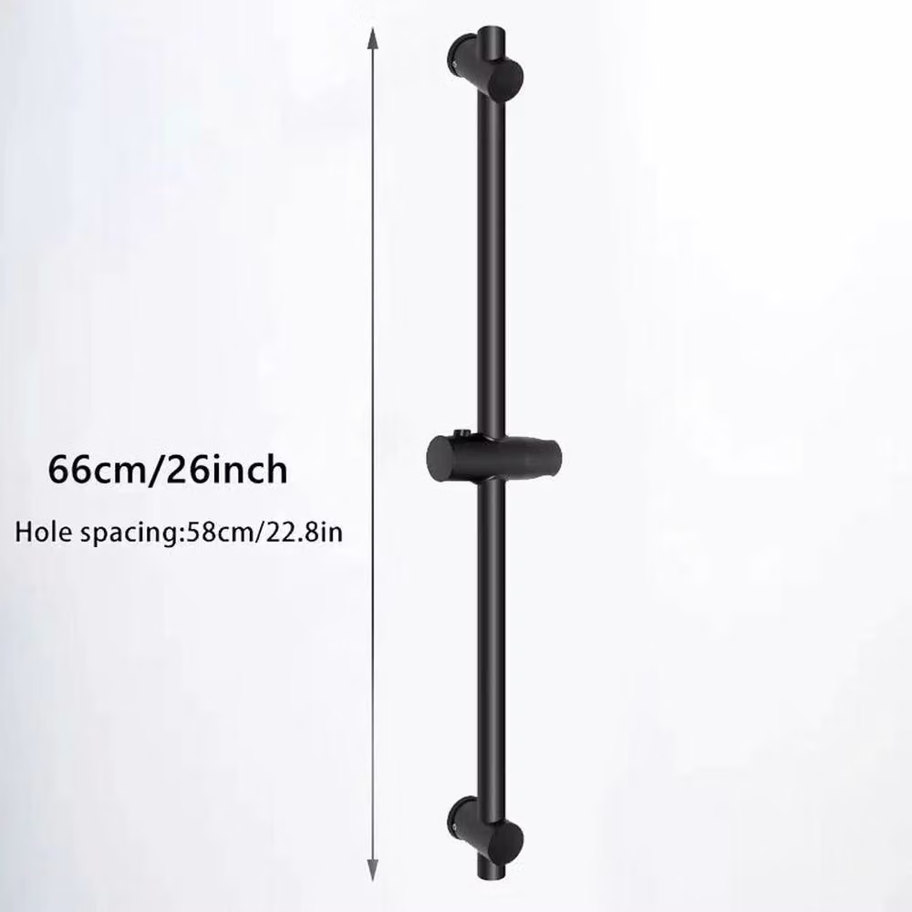 KORVIXA Stainless Steel Shower Head Riser Kit in Matt Black, H: 100 cm, W: 60 cm – 2