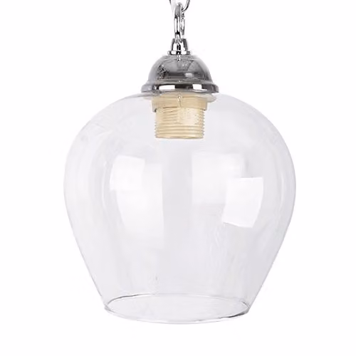 MiniSun Classic Style Clear Glass Bell Dome Ceiling Light Shade, Shade Width: 18 cm