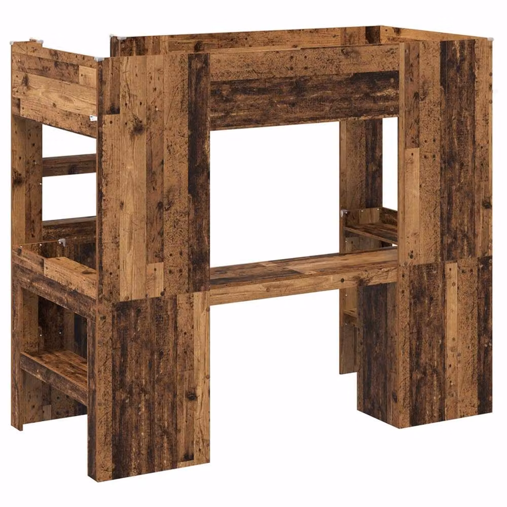Berkfield Home Loft Bed Frame with Desk in Brown Engineered Wood, W/D/H: 200 x 100 x 141.5 cm – 5