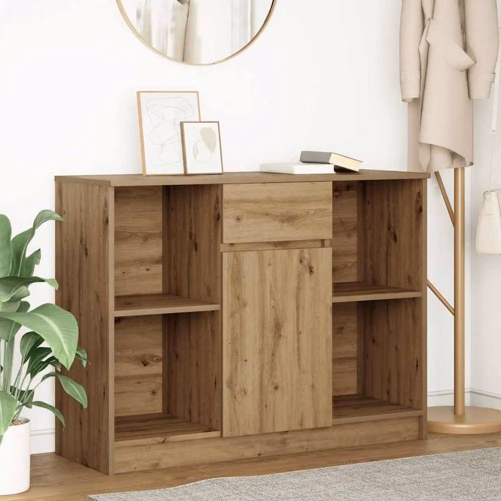 Berkfield Home Artisan Oak Sideboard with Drawer in Brown, W/D/H: 101 x 35 x 76 cm – 2