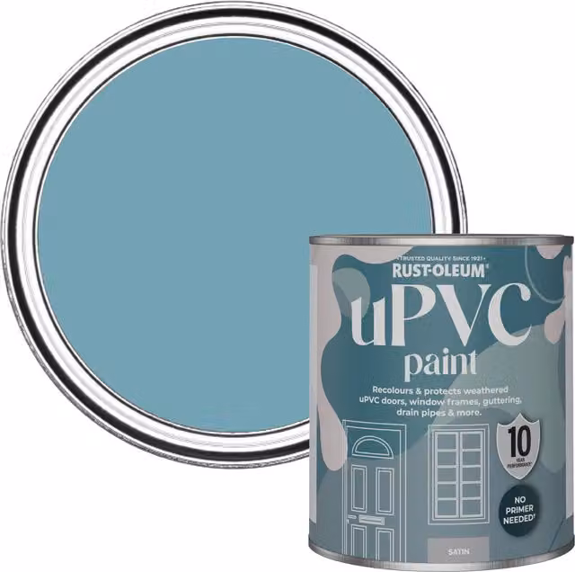 Rust-Oleum UPVC Paint in Satin Finish, Belgrave Blue, 0.75 l