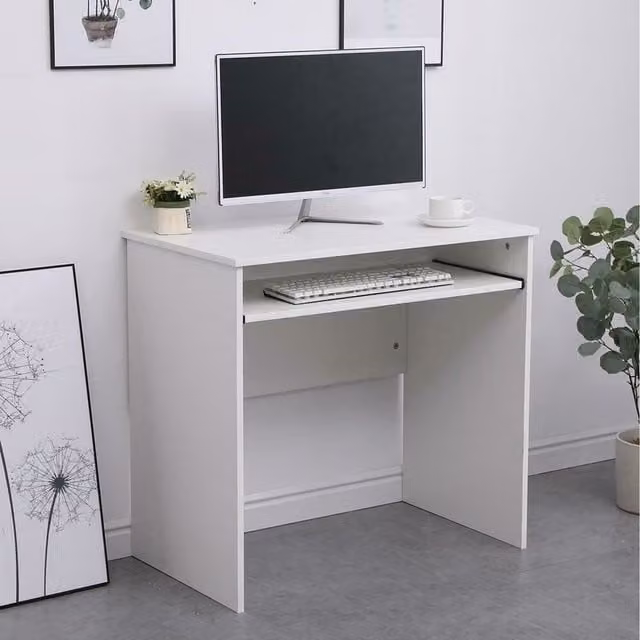 Home Source Newport Modern Space Saving Computer Office Desk in White