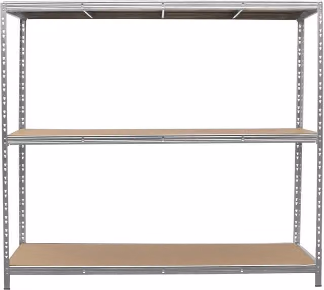 Monster Racking Heavy Duty Industrial Galvanised Steel Racking Unit in Silver with Adjustable Shelves
