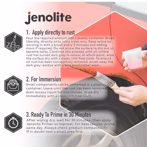 Jenolite Fast Acting Rust Remover for Metal with Trigger Spray, 1 Litre – 3