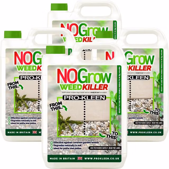 ProKleen NO Grow Double Strength Glyphosate Free Weed and Moss Killer Spray, 4 x 500 ml