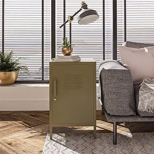 DHP Furniture Bradford Metal Locker End Table, Green, W/D/H: 40 x 38 x 69 cm – 2