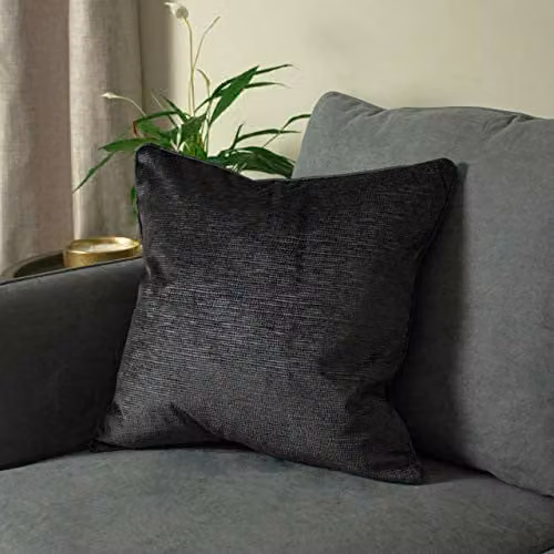 Paoletti Stella Square Polyester Filled Cushion, Black, 45 x 45 cm – 4