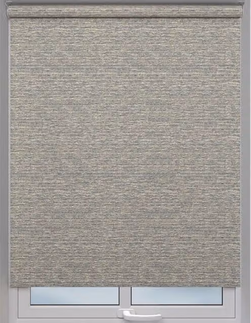 Terrys Maya Made to Measure Roller Blind in Petrol and Grey Semi-Transparent Textile