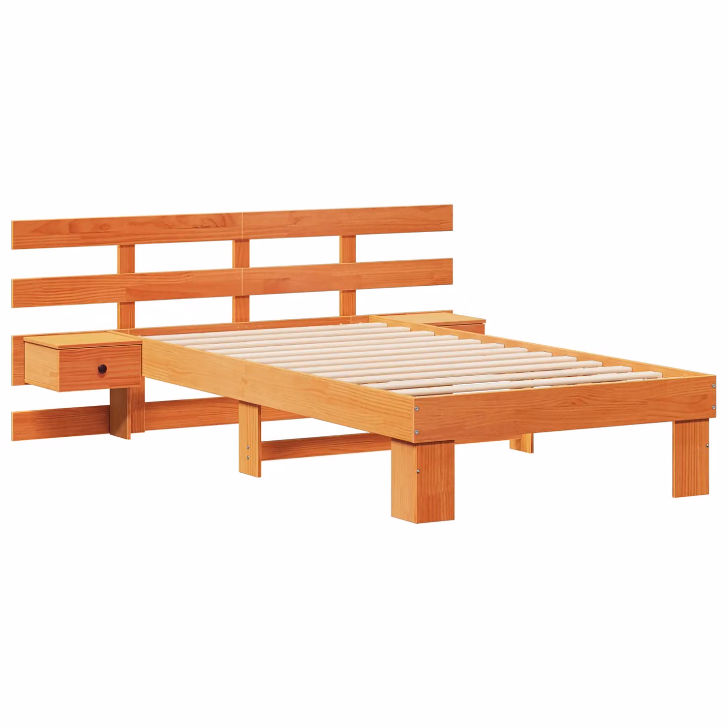 Berkfield Home Brown Solid Pine Wood Bed with Drawer W: 90 cm, L: 190 cm – 2
