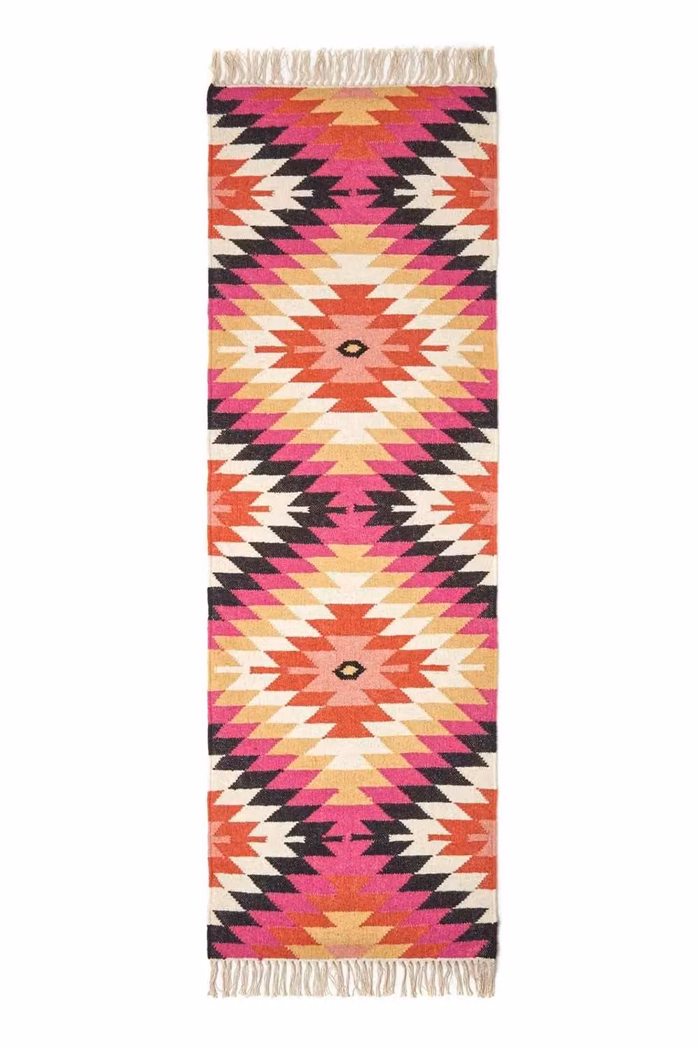 Homescapes Jakarta Handwoven Pattern Kilim Wool Hall Runner, Multicolour, W: 66 cm, L: 200 cm – 2