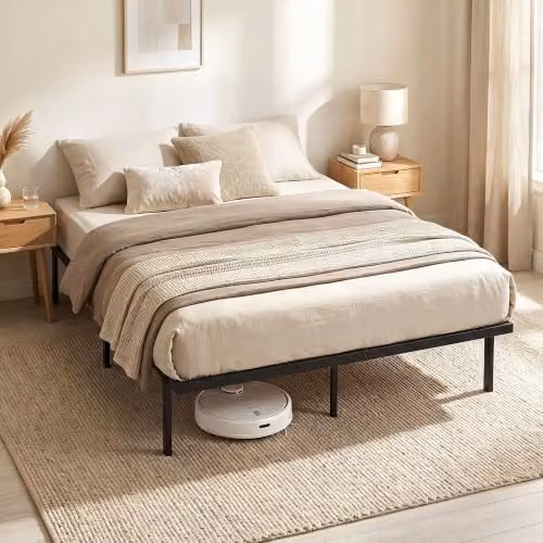 HOMCOM King Bed Frame with Underbed Storage in Black, W/D/H: 150 x 200 x 35.5 cm