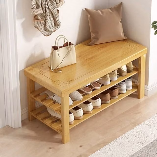 EONLION Bamboo Shoe Rack for Hallway Storage, Brown