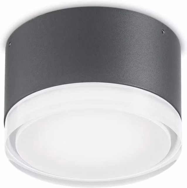 Netlighting Urano 1 Light Flush Ceiling Light in Anthracite Black