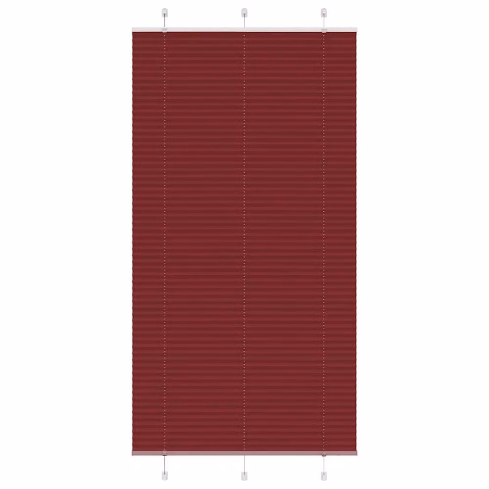 Berkfield Home Single Pleat Corded Blind in Bordeaux Red, W: 105 cm, H: 200 cm, Semi-Transparent Polyester Fabric – 2