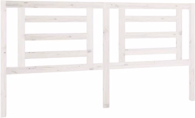 Berkfield Home White Rustic Solid Pine Wood Bed Headboard W: 186 cm, D: 4 cm, H: 100 cm