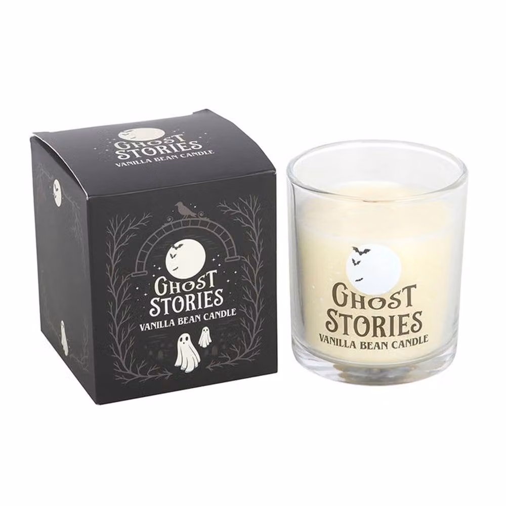 Uniqueful Ghost Stories Vanilla Bean Scented Candle in a Transparent Glass Jar – 3