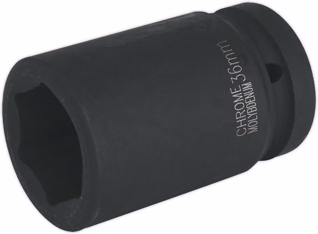 Loops 36mm Forged Deep Impact Socket, 1 Inch Sq Drive, Chrome Molybdenum, Black