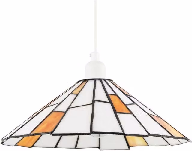 Happy Homewares Modern Round Tiffany Glass Pendant Lighting Shade in Orange and Multicolour