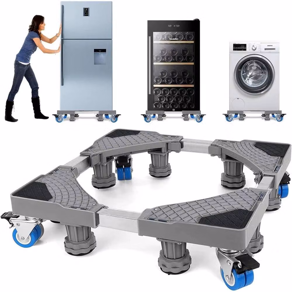 Kelvenix Adjustable Washing Machine and Dryer Base in Grey, W: 100 cm, D: 52 cm – 3