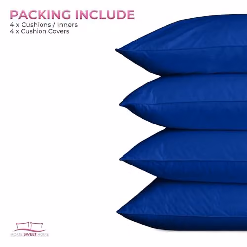Snug City Waterproof Outdoor Square Garden Patio Cushion Set, Pack of 4, Blue, W/D/H: 60 x 60 x 60 cm – 7