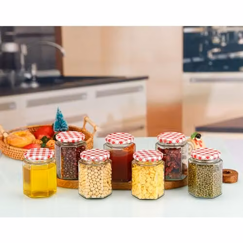 Simpa 6 Pack Glass Jam and Preserve Jars with Red Screw Top Lids, 280ml each – 2