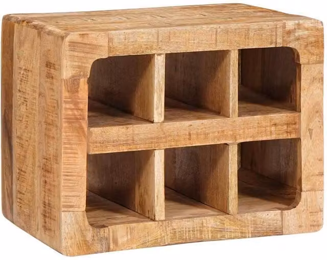 Berkfield Home Traditional Wall-mounted Wine Rack in Brown Solid Mango Wood W/D/H: 35 x 30 x 30 cm