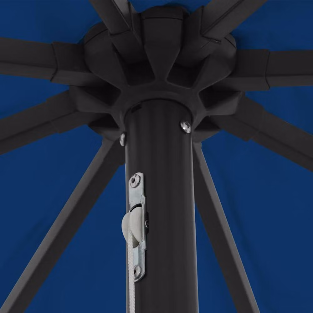 Berkfield Home Modern Garden Parasol with LED Lights, Azure Blue, W: 393 cm, D: 249 cm – 3