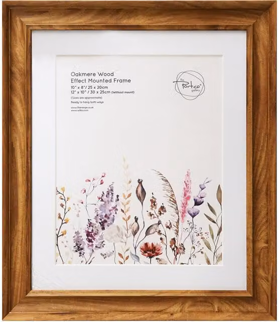 The Port. Co Gallery Single Rectangular Hanging Photo Frame, Brown, W: 25.4 cm, H: 20.32 cm, D: 1.0 cm