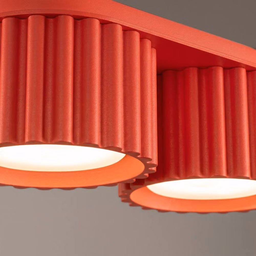 Sollux Lighting minimalist red cylinder ceiling lamp with 2 lights, W/D/H: 21 x 21 x 10 cm – 3