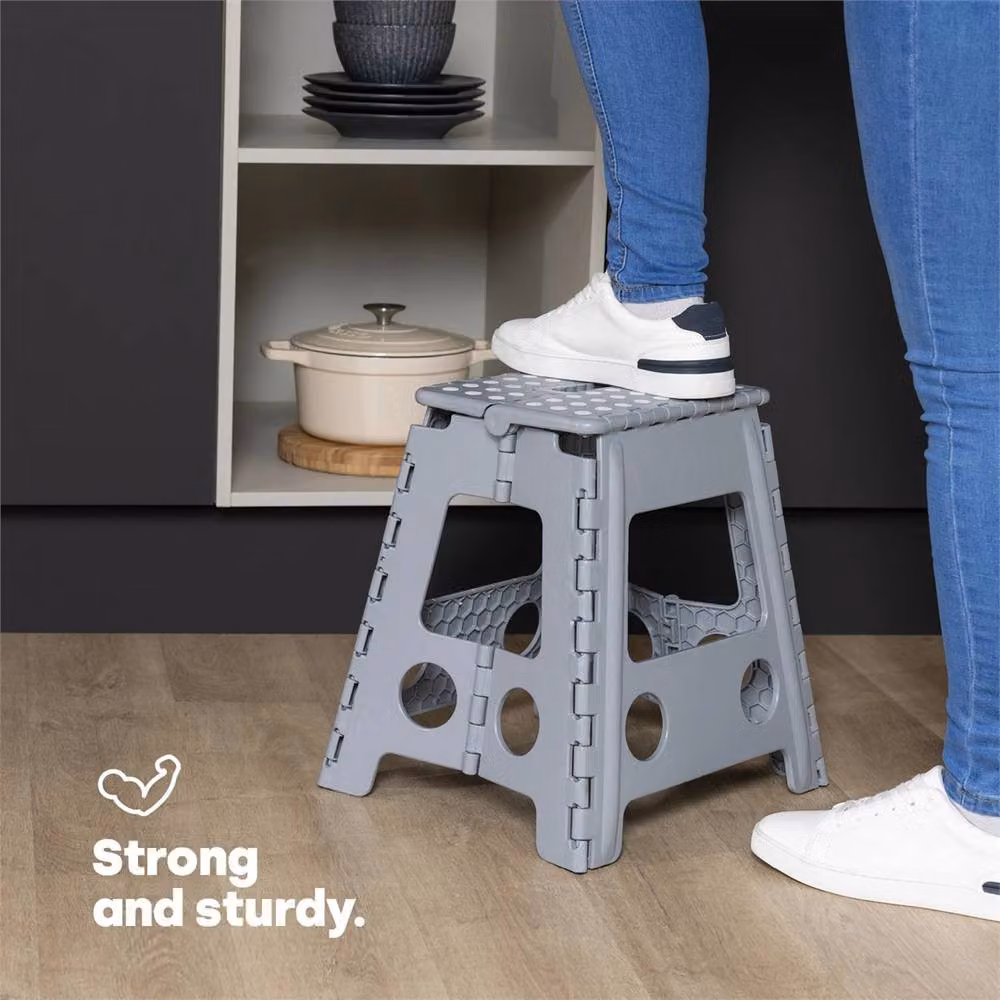 Nordara Large Foldable Plastic Step Stool in Grey – 2