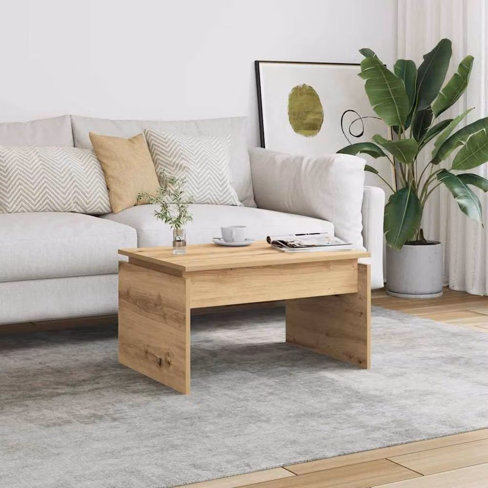 Berkfield Home Artisan Oak Decorative Coffee Table in Brown, W: 68 cm, D: 50 cm, H: 38 cm – 2