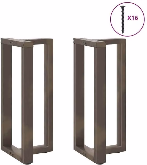 Berkfield T-Shaped Home Bar Table Legs in Bronze Steel, 2 Pieces, W: 40 cm, D: 35 cm, H: 90-91 cm