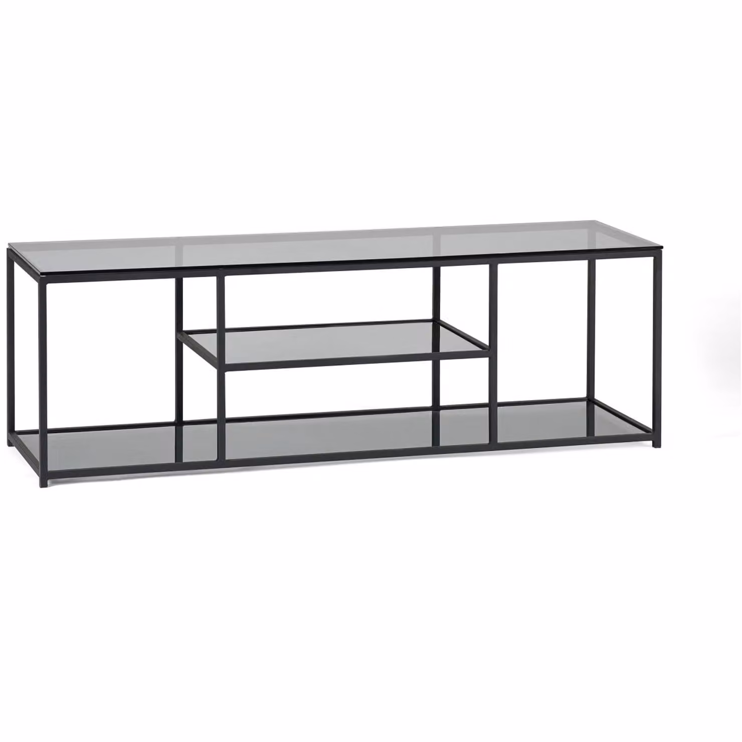 Julian Bowen Chicago Minimalist TV Unit in Grey and Black with Smoked Glass – 2