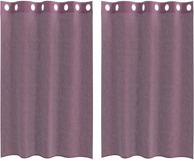 Berkfield Home Purple Voile Fabric Panel Curtains with Eyelets, 2 Pack, W: 140 cm, H: 175 cm – 1