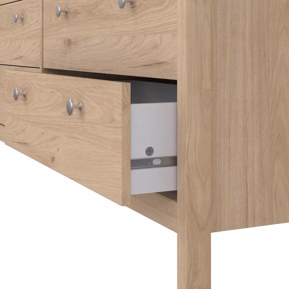 Wyld Haus Gossmere 8 Drawer Chest in Hickory Oak Effect, Natural Brown – 3