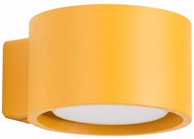 Sollux Lighting Minimalist Round Wall Lamp in Yellow, W/D/H: 6 x 10 x 12 cm
