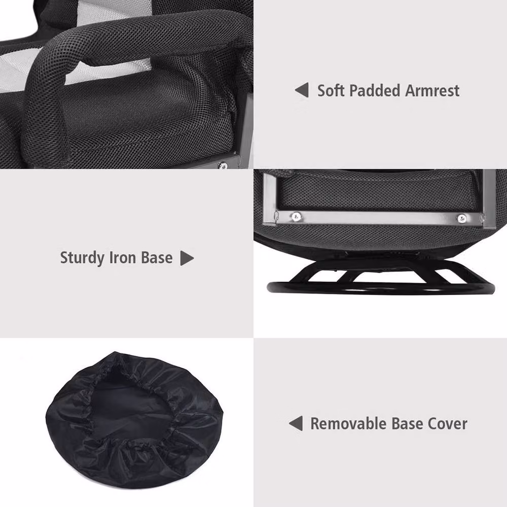 KORVIXA Adjustable Folding Floor Gaming Chair in Black – 5