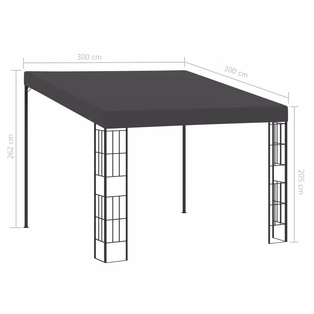 Berkfield Home Wall-mounted Gazebo in Anthracite and Black, W: 300 cm, D: 300 cm, H: 262 cm – 2