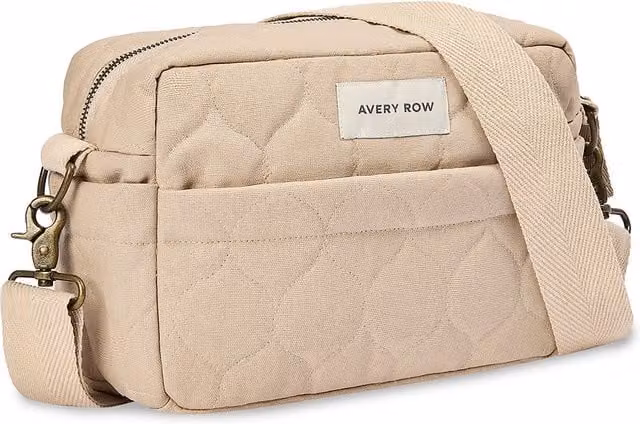 Avery Row Messenger Crossbody Pram Organiser Bag in Beige – 1